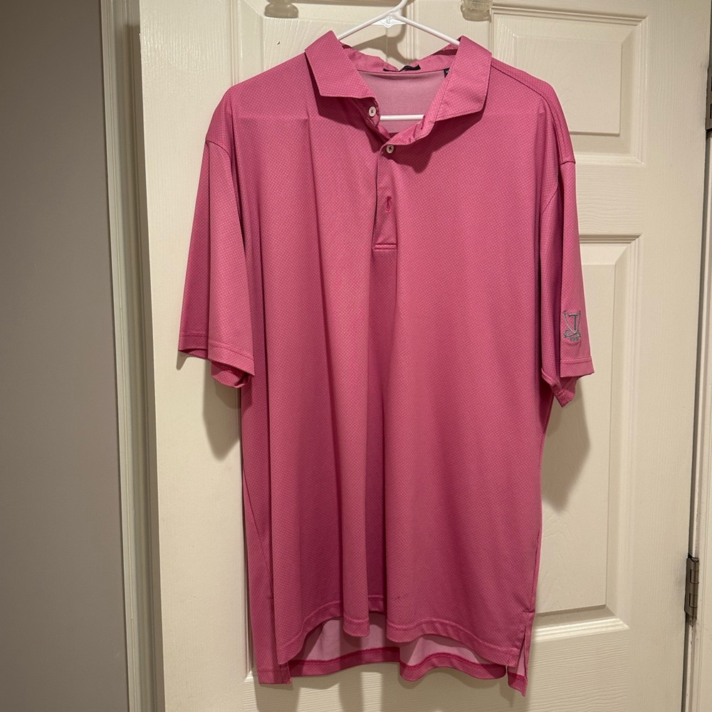 Pink turtleson golf polo